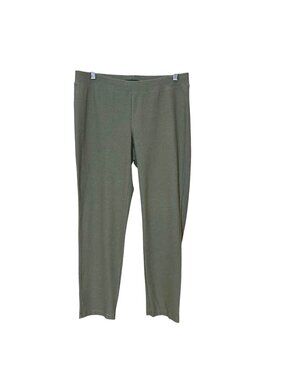 Eileen Fisher Green Straight Leg Mid Rise Pants Small